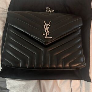 Yves Saint Laurent Black Chevron Shoulder Bag